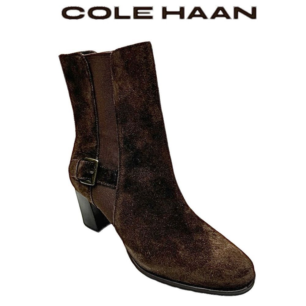 Cole Haan Women’s Brown Suede Callan Ankle Boots Booties Size 5.5 B Pre-Owned
